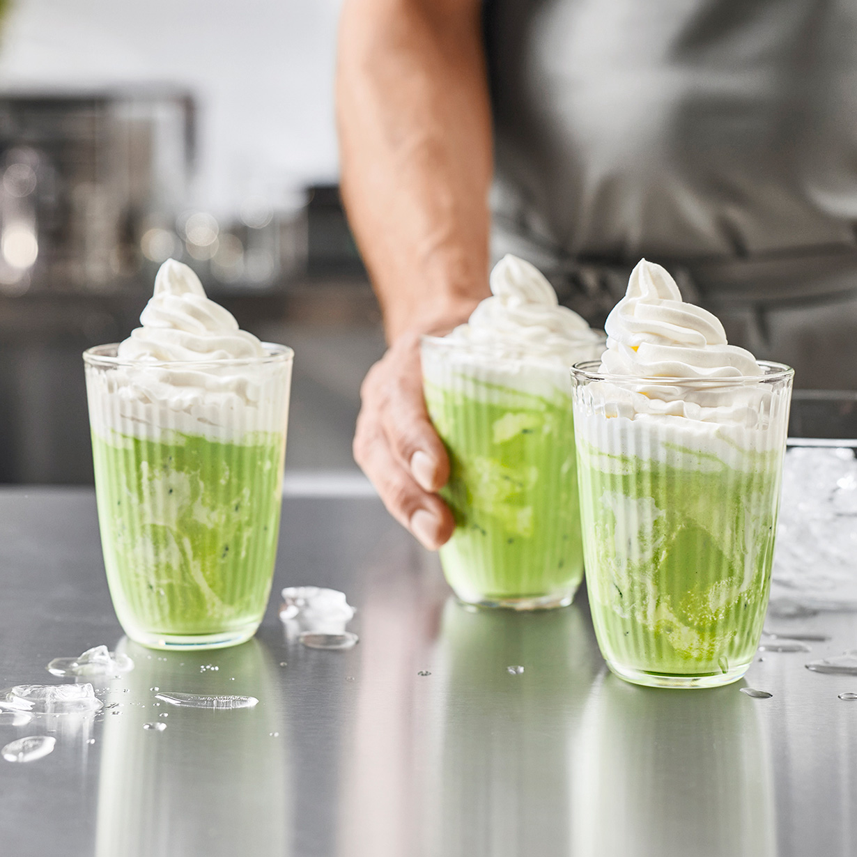 Getränke - Matcha Latte mit Sahnea
