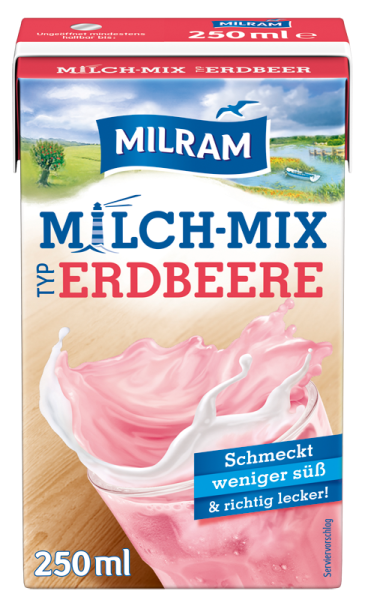 MILRAM Milch-Mix Erdbeere 1,5% Fett 250ml MILRAM Milch-Mix Erdbeere 1,5% Fett 250ml