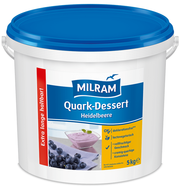 MILRAM Quark-Dessert Heidelbeere, 5 kg MILRAM Quark-Dessert Heidelbeere, 5 kg