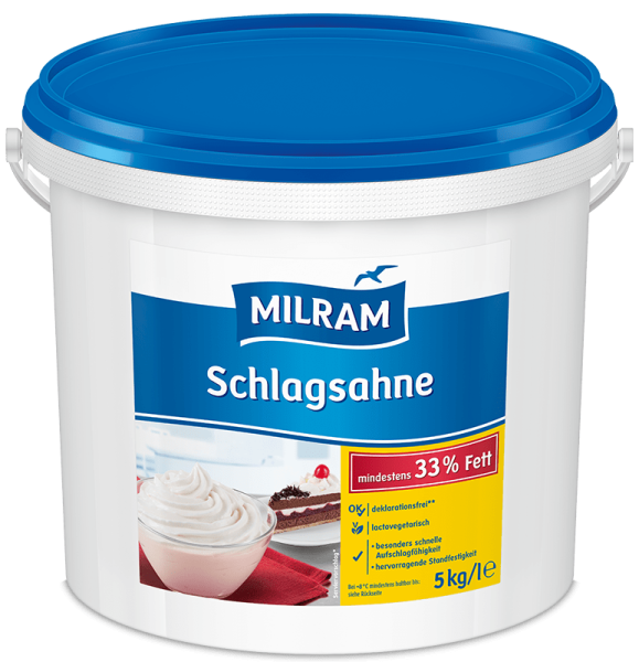 MILRAM Schlagsahne 33% Fett, 5 kg MILRAM Schlagsahne 33% Fett, 5 kg