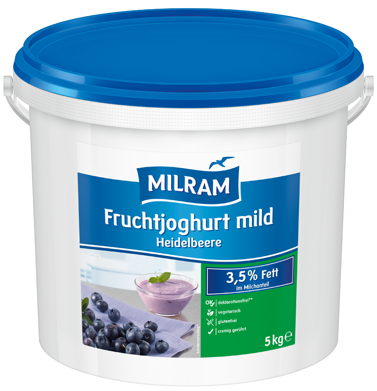 MILRAM Fruchtjoghurt mild Heidelbeere 3,5% Fett, 5kg