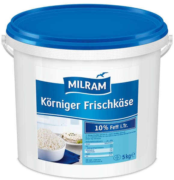 MILRAM Körniger Frischkäse 10% Fett, 5 kg