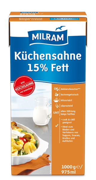 MILRAM Küchensahne 15% Fett, 1 kg