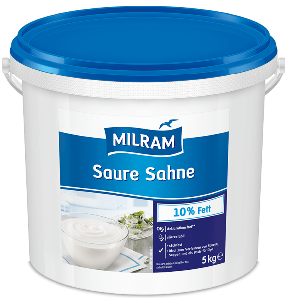 MILRAM Saure Sahne 10% Fett, 5 kg MILRAM Saure Sahne 10% Fett, 5 kg