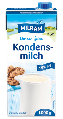 MILRAM Kondensmilch 7,5% Fett Weichpackung, 1 kg