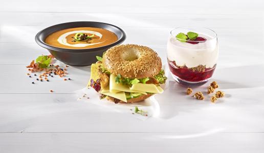 DMK-Milram-Gericht-Bagel-Suppe-Dessert