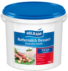 MILRAM Buttermilch Dessert Rhabarber-Vanilla 5% Fett, 5 kg