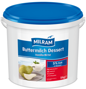 MILRAM Buttermilch Dessert Vanilla-Birne 5% Fett, 5 kg
