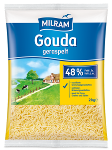 MILRAM Gouda 48 % F.i.Tr. geraspelt, 2 kg