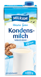 MILRAM Kondensmilch 4% Fett Weichpackung, 1 kg