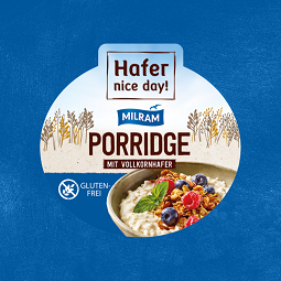 MILRAM Werbemittel: Thekenaufkleber „Porridge“